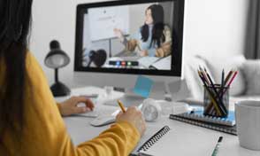 A group of people having a collaborative discussion