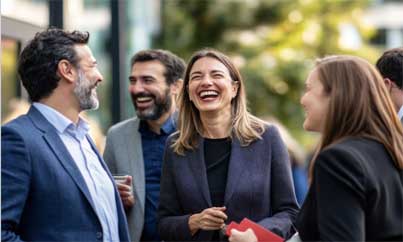 A group of people having a lively discussion.