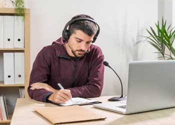 Two students learning in person